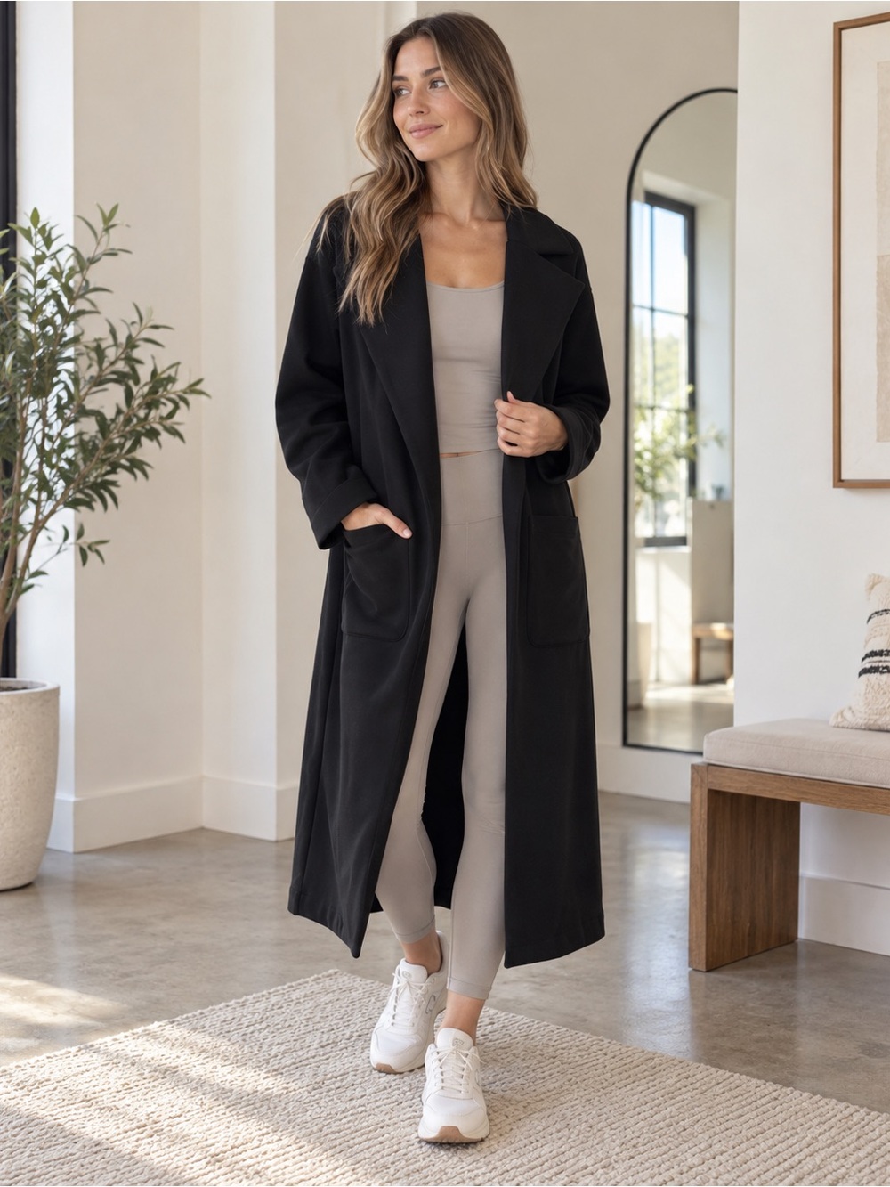 NWT Vuori Restore Trench Coat in Black Size S - Picture 6 of 17